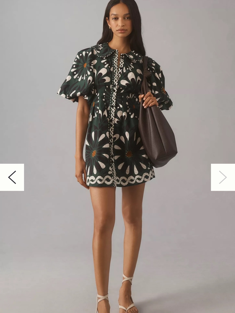 FARM Rio Green Ainika Flowers Short Sleeve Mini Dress - Picture 3 of 3